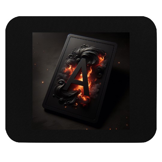 Black Card with Big A Mouse Pads