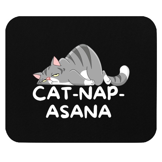 Funny Cat-Nap-Asana sleeping yoga Mouse Pads