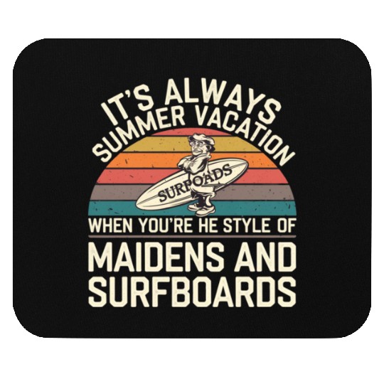 Maidens and Surfboards Vintage Summer Design Mouse Pads