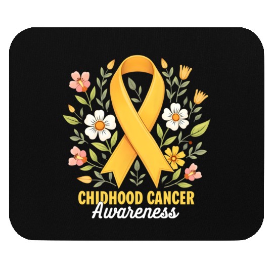 Childhood Cancer Awareness Hippie Flower Ribbon Mouse Pads