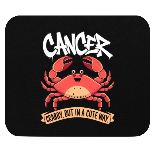 Crabby, But in a Cute Way Cancer Zodiac Sign Mouse Pads