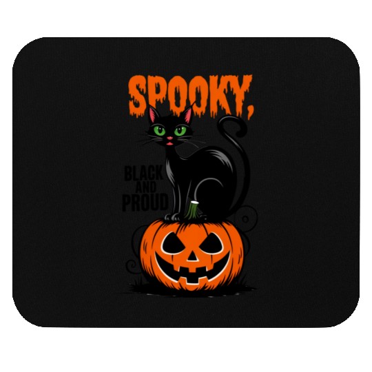 Spooky Black and Proud Mouse Pads