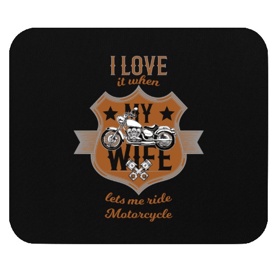 Motorcycle saying I love my wife vintage Mouse Pads