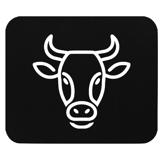 Cow face cows vector farm animal art path2 Mouse Pads