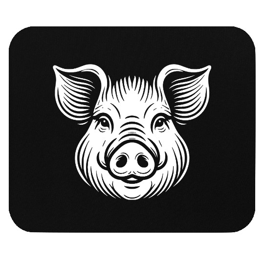 Pig face pigs vector farm animal path18 Mouse Pads