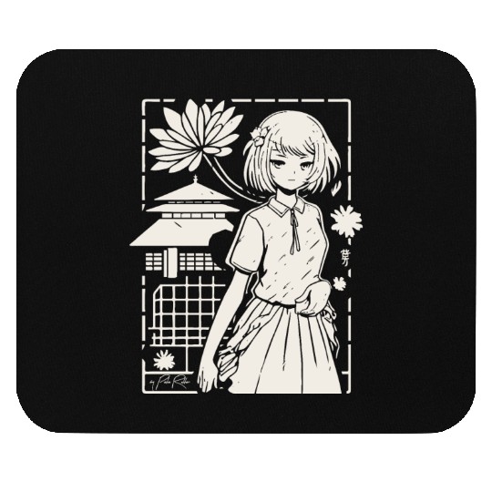 Japan: Sakura Girl Cartoon Mouse Pads