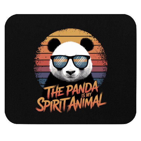 The Panda Is My Spirit Animal - Retro Cool Panda Mouse Pads