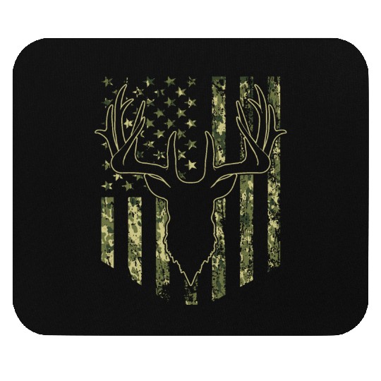 Camouflage USA Flag Deer Hunting Camo Mouse Pads
