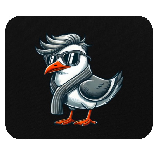 Cool seagull sunglasses summer North Sea Baltic Mouse Pads