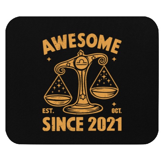 Awesome Since 2021 Libra Zodiac Birthday October Mouse Pads