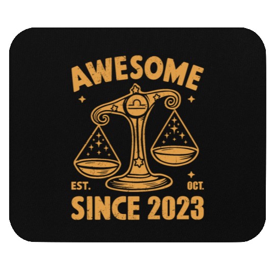 Awesome Since 2023 Libra Zodiac Birthday October Mouse Pads