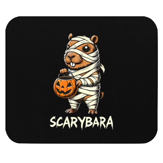 Cute Capybara Mummy Trick or Treat Halloween Mouse Pads
