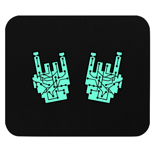 Heavy metal nerd electronic circuits hand gesture Mouse Pads
