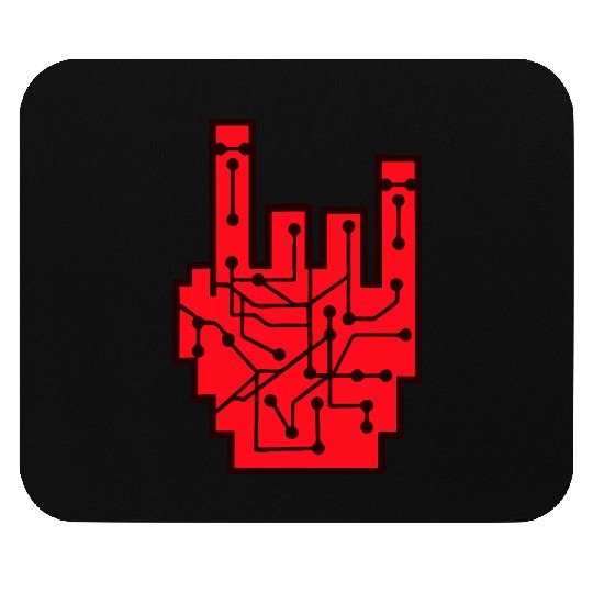 Heavy metal nerd electronic circuits hand gesture Mouse Pads