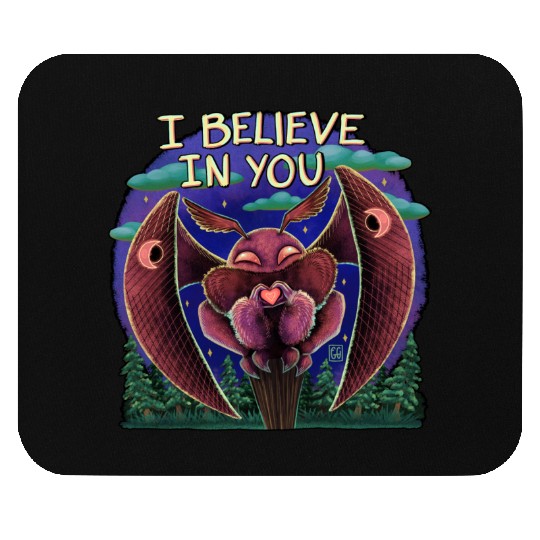 The Mothman Cryptid believe in you cute creature Mouse Pads