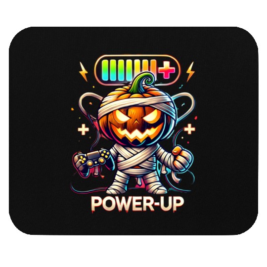 Pumpkin Mummy Gamer Wrapped in Halloween Fun Mouse Pads