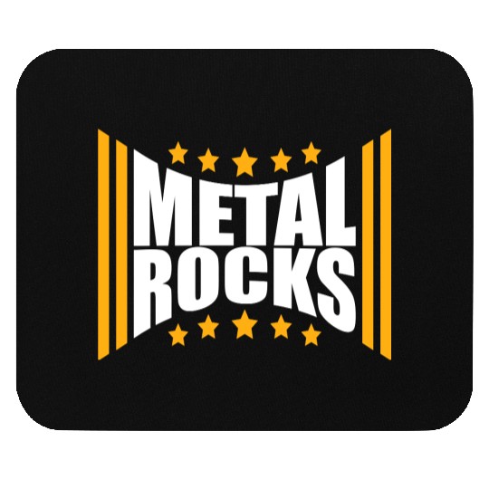 Heavy Metal Rocks Hard Rock Music Text Quote Logo Mouse Pads