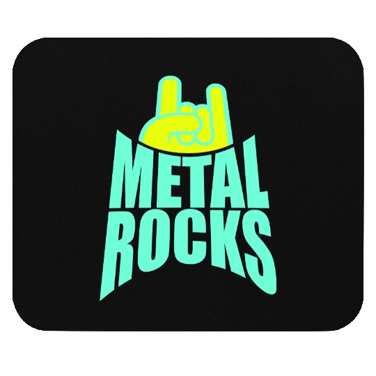 Heavy Metal Rocks Hard Rock Music Text Quote Logo Mouse Pads