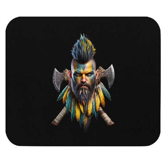 Tribal Viking Warrior Mouse Pads