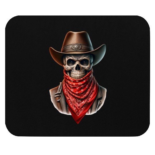 Outlaw Cowboy Skull Mouse Pads