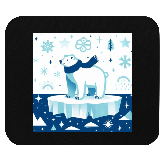 Polar Bear in Winter Wonderland Mouse Pads