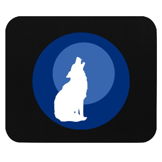 Wolf Moon Nature Vector Mouse Pads