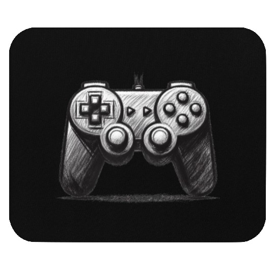 Gamer Controller Cartoon Charcoal Gaming Art 4 Mouse Pads