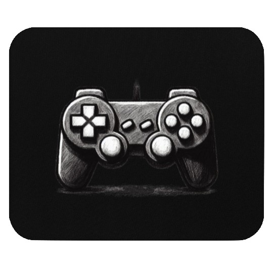 Gamer Controller Cartoon Charcoal Gaming Art 1 Mouse Pads