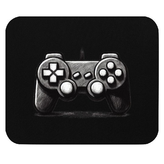 Gamer Controller Cartoon Charcoal Gaming Art 1 Mouse Pads