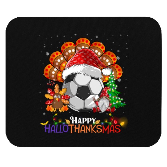 Soccer Turkey Gnome Happy Hallothanksmas Mouse Pads