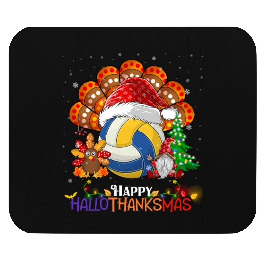 Volleyball Turkey Gnome Happy Hallothanksmas Mouse Pads