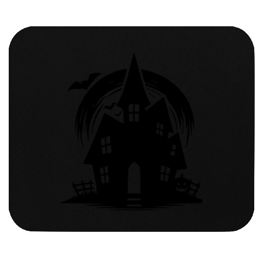 Bat Full Moon Haunted House Halloween Tattoo Mouse Pads
