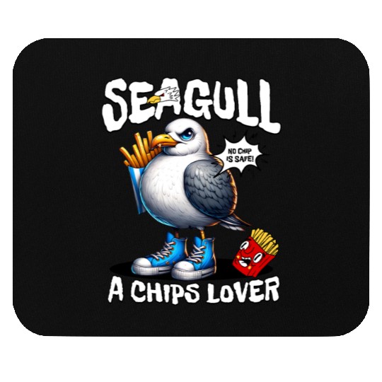 Seagull The Potato Chips Lover Funny Sea Bird Mouse Pads