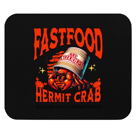 Cute Hermit Crab Instant Noodles Lover Mouse Pads