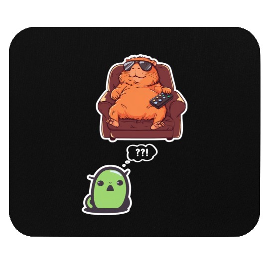Funny Graphic Mouse Pads Capybara Selfie With Ufos Weird