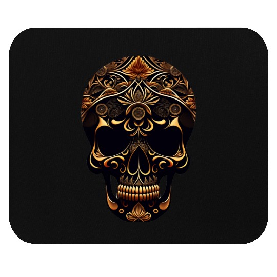 skull with floral pattern it Mouse Pads