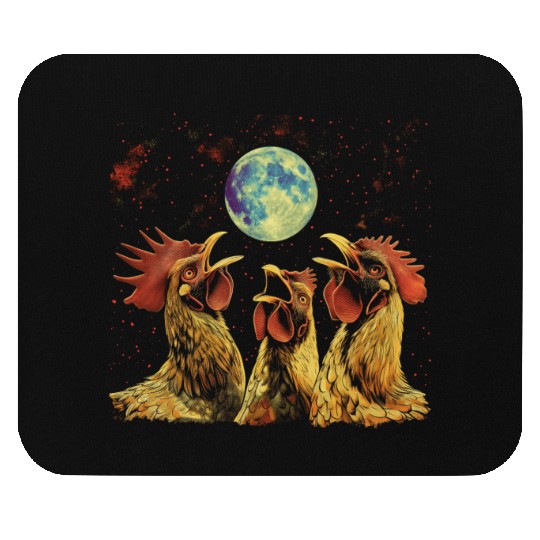 Chicken Farmer Farming Howling Moon Mouse Pads