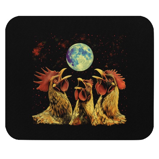 Chicken Farmer Farming Howling Moon Mouse Pads