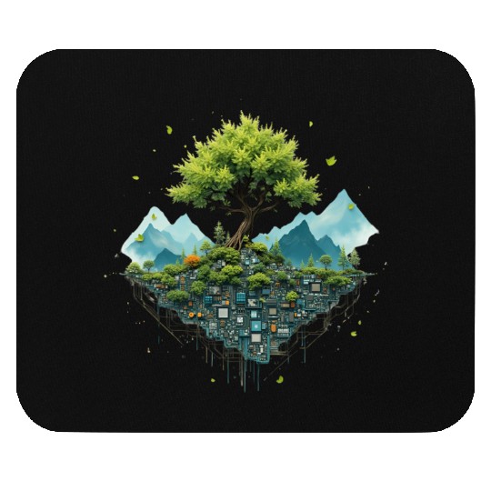 Tree and Technology Mouse Pads
