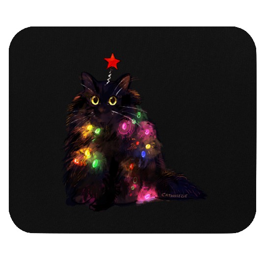 Christmas Lights Cat Mouse Pads