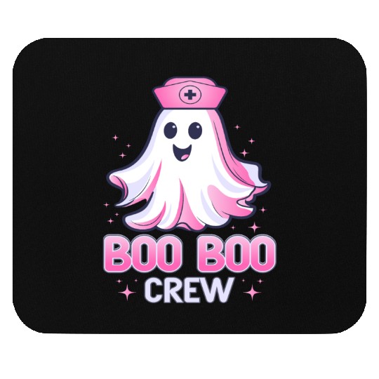 Boo Boo Crew Nurse Pink Ghost Halloween Costume Mouse Pads