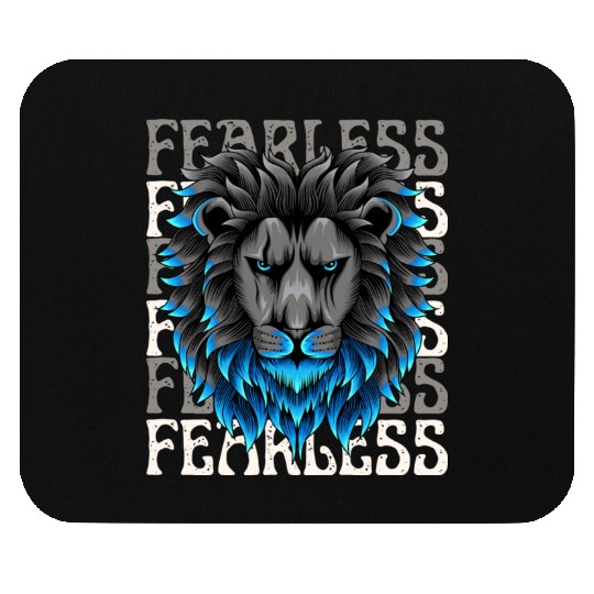 Black Blue Illustrative Fearless Mouse Pads