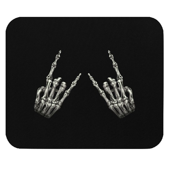Rock On Rock Star Skeleton Hands Rocker Halloween Mouse Pads