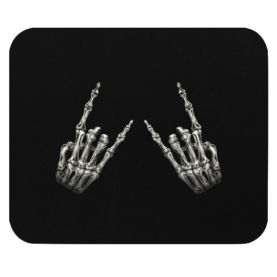 Rock On Rock Star Skeleton Hands Rocker Halloween Mouse Pads