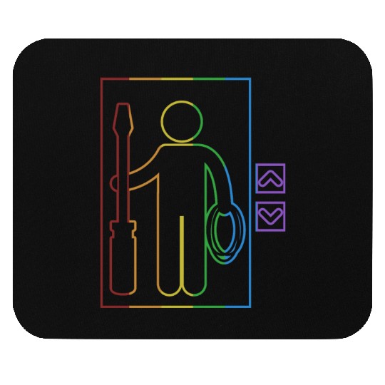 Elevator LGBT Rainbow Repair Inspector Elevator Mouse Pads
