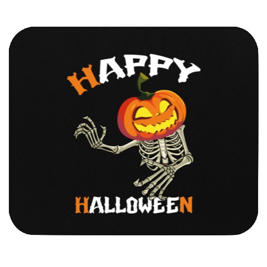 Trick Or Treat Happy Halloween Pumpkin Skeleton Mouse Pads