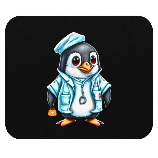 Penguin Doctor, Penguin Famila, Funny Penguin Mouse Pads