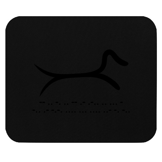 Minimalist Dachshund with morse code Mouse Pads