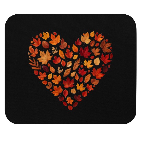 autumnal heart, made from colorful autumn leaves Mouse Pads