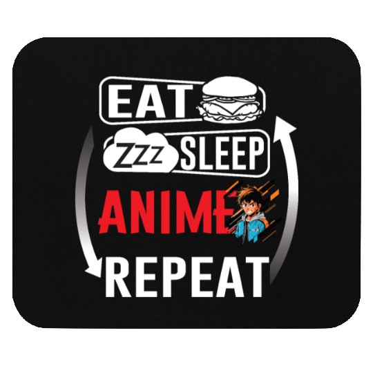 Eat Sleep Anime Repeat Ramen Kawaii Japanese Manga Mouse Pads